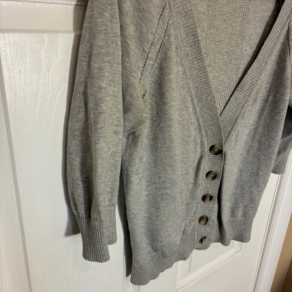 Vintage Y2K Garage Gray Button-Front Cardigan | 100% Cotton | Women’s Large - Picture 3 of 7